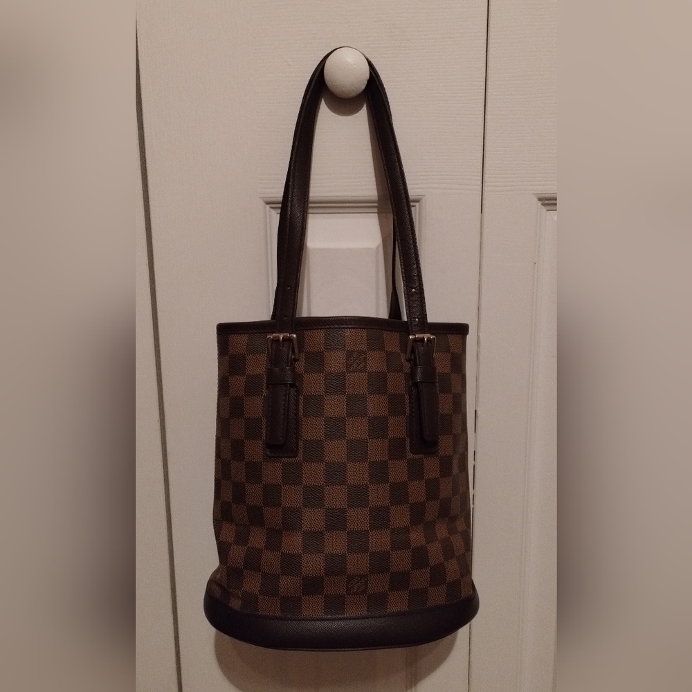 Louis Vuitton Damier Ebene Bucket Bag With Matching Wallet EUC - Picture 11 of 16